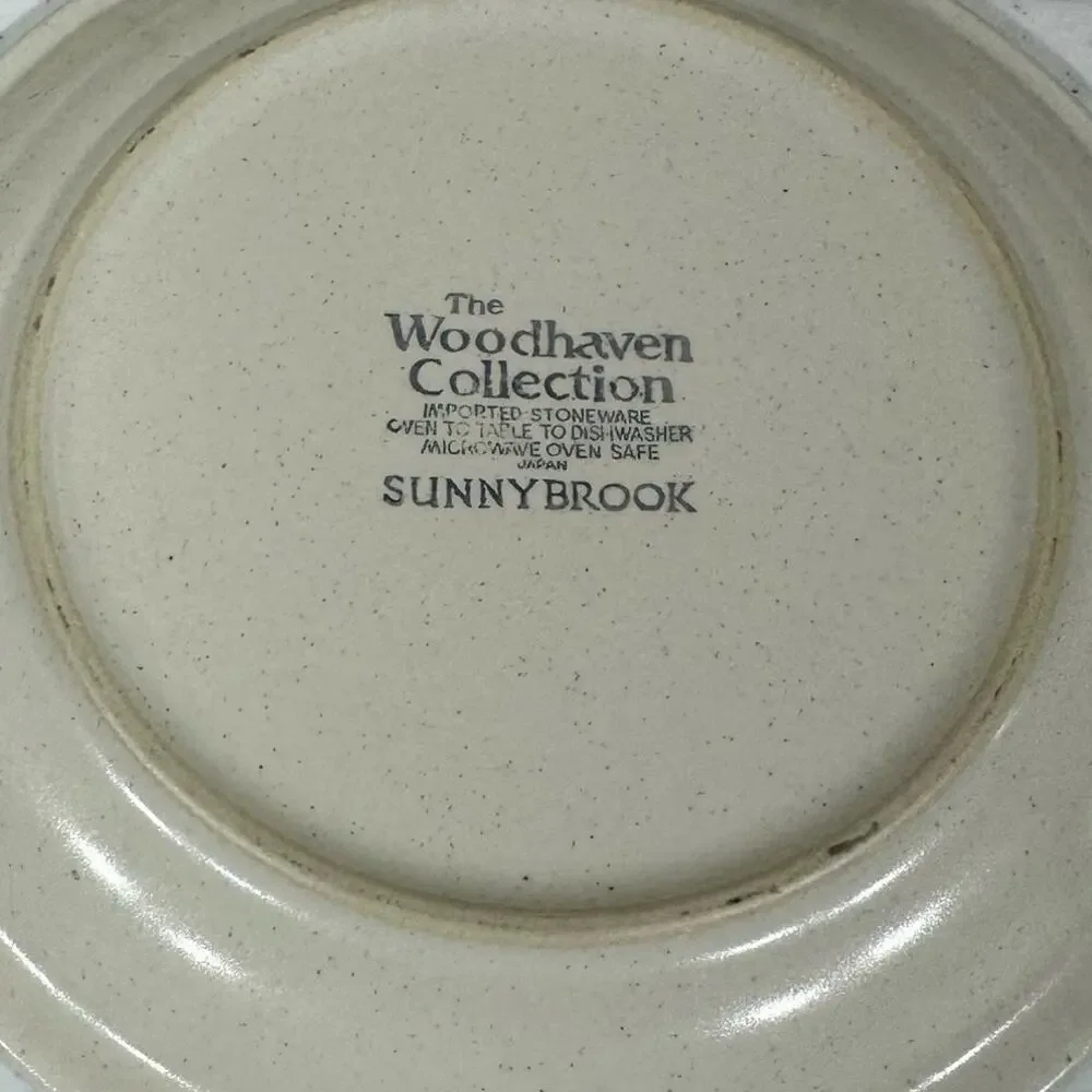 Vintage Woodhaven Collection Stoneware Sunny Brook Bread Plates Lot of 2 Japan‎